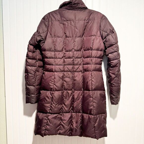 Eddie Bauer Purple Goose Down Puffer Jacket Longline No Hood Size Small - Picture 5 of 5